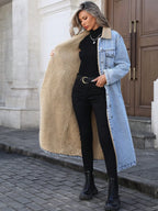 Women's Fall Winter Basic Chic Fashion Long Denim Jacket