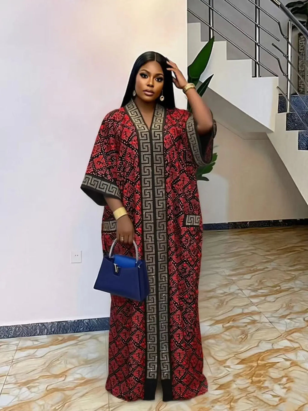 Plus Size African-Style Kaftan Dress for Women