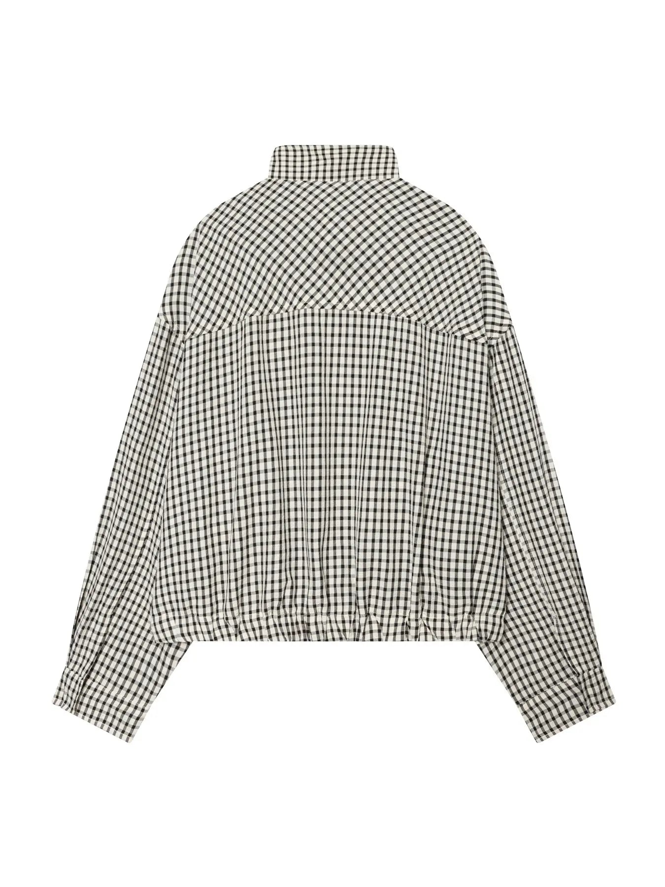 Women's Loose-Fit Plaid Bomber Jacket