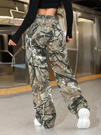 Women's Leopard Print Wide-Leg Oversized Pants