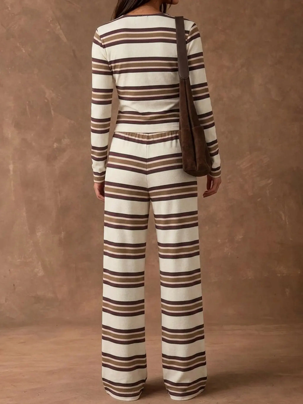 Women's Striped Knit Two-Piece Set