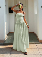 Women's Summer Elegant Strapless Maxi Dress