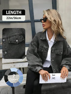 Women's distressed denim jacket