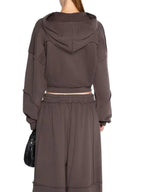 Women's Solid Zip Up Hooded Sweatshirt & Pocket Elastic Waist Pants Two-piece Set, Casual Drop Shoulder Long Sleeve Top & Trousers for Fall & Winter, Women's Clothes for Daily Wear
