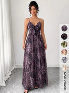 Women's floral print camisole dress, casual boho A-line dress for beach and vacation, women's summer dress