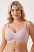 Curveins Ruffle Jelly Bra No Underwire Seamless Push Up Support Comfortable Wireless Everyday Bra