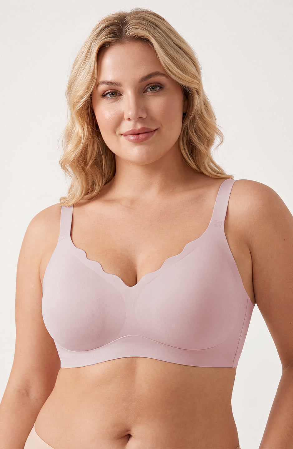 Curveins Ruffle Jelly Bra No Underwire Seamless Push Up Support Comfortable Wireless Everyday Bra