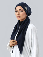 Women's Fashion Plain Bejeweled Stretchy Cap, Casual Versatile Simple Hijab, Breathable Sun Protection Sweat-Wicking Jersey Hijabs