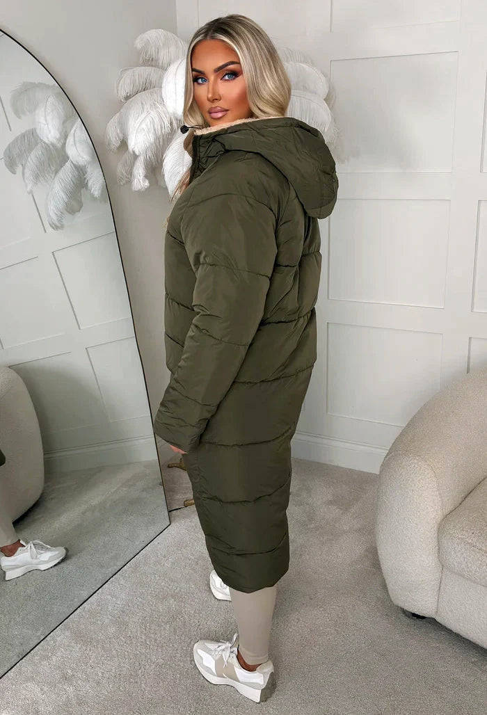 Double Trouble Black Reversible Borg Padded Puffer Coat