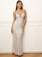 Robe dos-nu à motifs pois