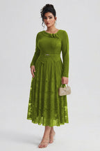 Curveins Plus Size Flowing Solid and Printed Panel Pleated Maxi Dress