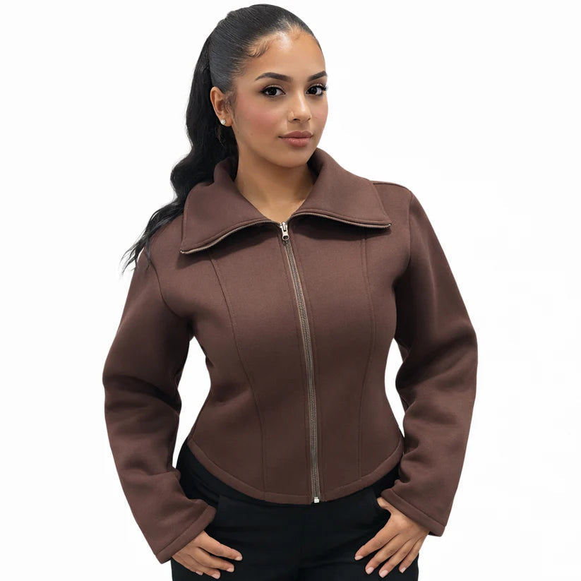 Sculpting Zip Jacket — Elegant Fit, Premium Comfort, Soft & Substantial Fabric