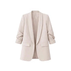 American-style pleated sleeve blazer | Women's clothing | Blazer | Pleated | Casual | Loose fit