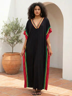 Women's Casual Kaftan Long Dress Oversized Chic Bohemian House Robe Beachwear Vacation Bathing Suit Cover Up Lounge Wear Boho Summer Holiday