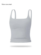 Women's solid-color sports tank top