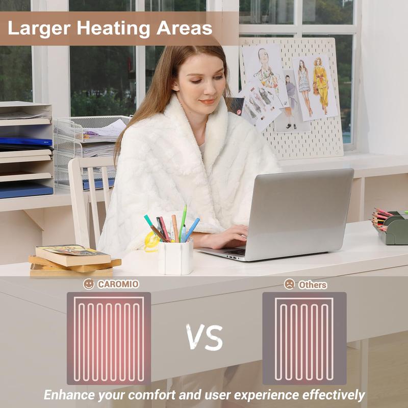 Heated Throw Blanket - Thick Tufted Sherpa Electric Blanket Throw with 10 Heating Levels and 10 Time Settings, ETL Certified Machine Washable Fast Heating Blanket Throw 50