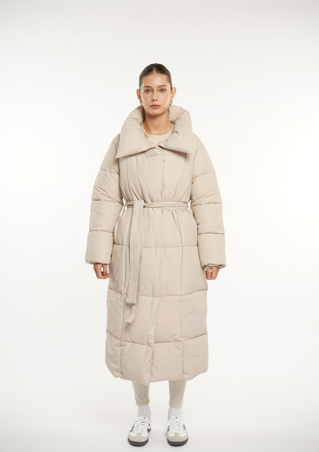 Extra Long Length Belted Button Jacket Splashproof