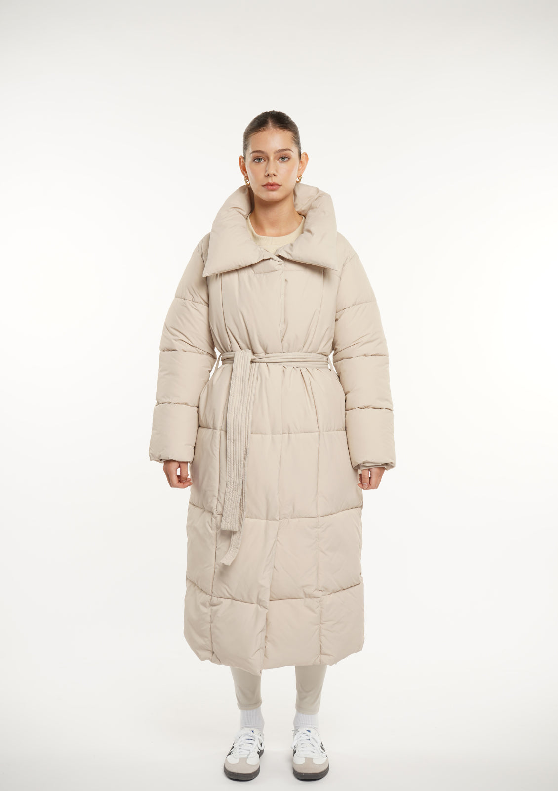 Extra Long Length Belted Button Jacket Splashproof