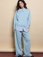Women's two-piece set, including a top and trousers