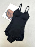 Women's Adjustable Spaghetti Strap Backless Padded Shapewear Bodysuit, Summer Clothes Women, Knitted Solid Ruched Seamless Wireless Basic Bodysuit for Summer, Women's Shapewear for Everyday Wear