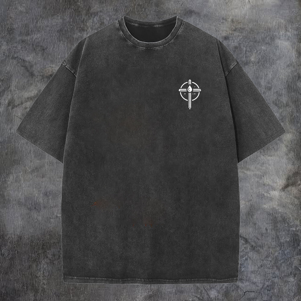 Seek First The Kingdom Of God Printed Oversize Washed T-Shirt