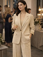 Suede Suit — Featuring a fluid, modern silhouette.