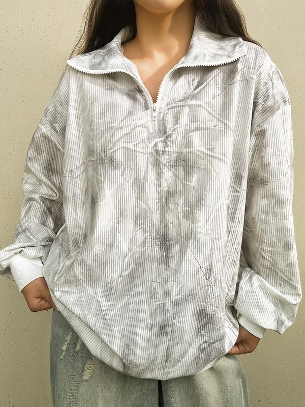 Women Casual Zip Up Front Long Sleeve Leopard Print Sweatshirt,Fall Clothes