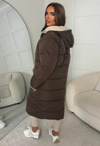 Double Trouble Black Reversible Borg Padded Puffer Coat