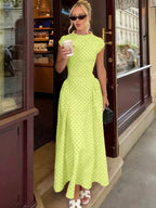 Sleeveless Slim-Fit A-Line Maxi Dress