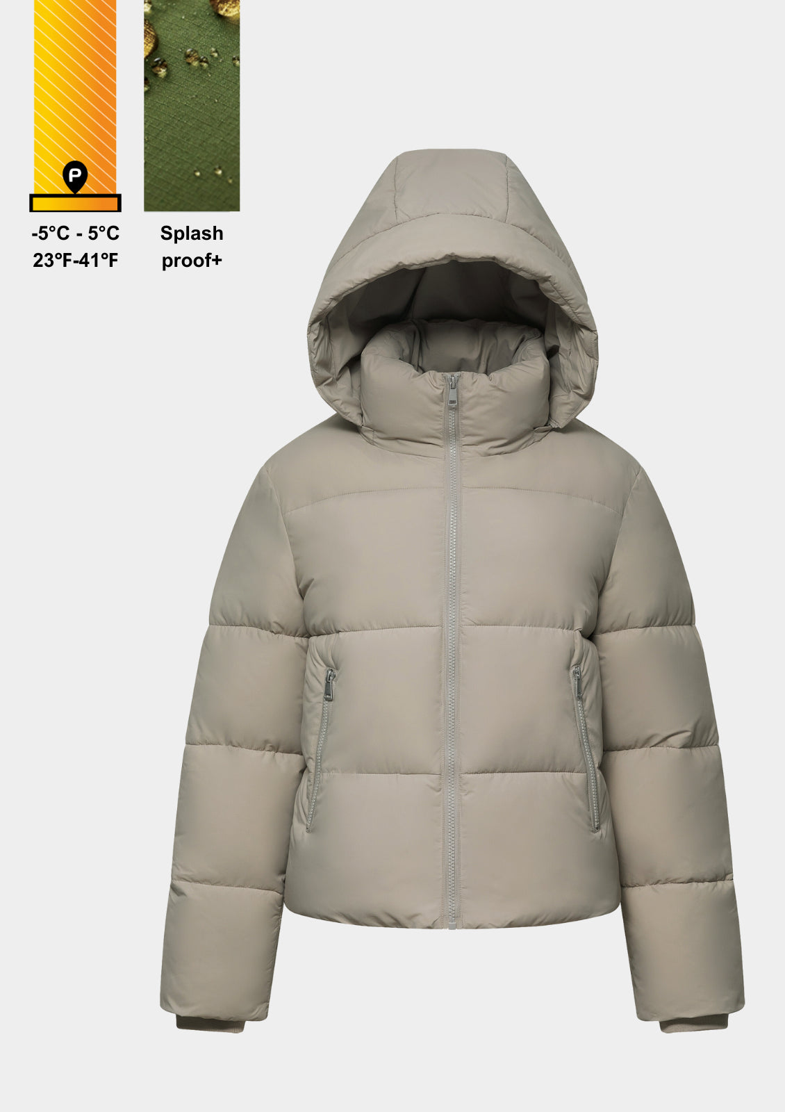 Detachable hooded down jacket