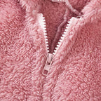Womens Fleece Onesies Pajamas Jumpsuit Warm Sherpa Romper Sleepwear One Piece Zipper Hooded Playsuit Loungewear