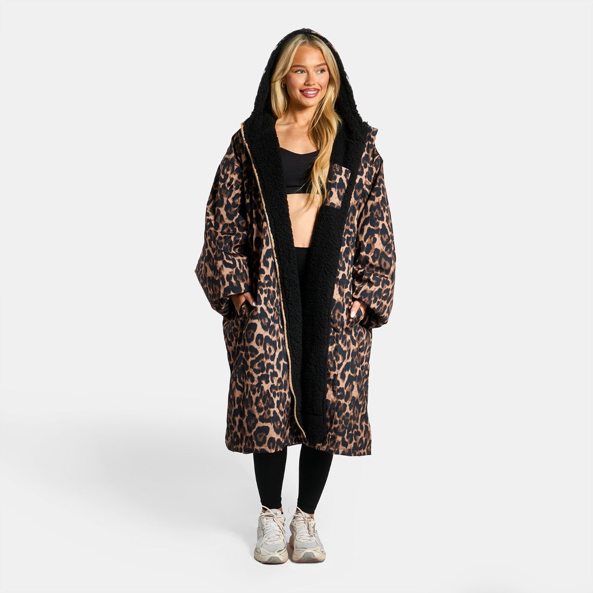 Drying Robe Waterproof Wind Resistant Changing Robe Soft Sherpa Fleece Lined Oversized Hooded Long Sleeve Coat Jacket for Kids Adults Men Women Surfing Beach Swimming Keep Dry