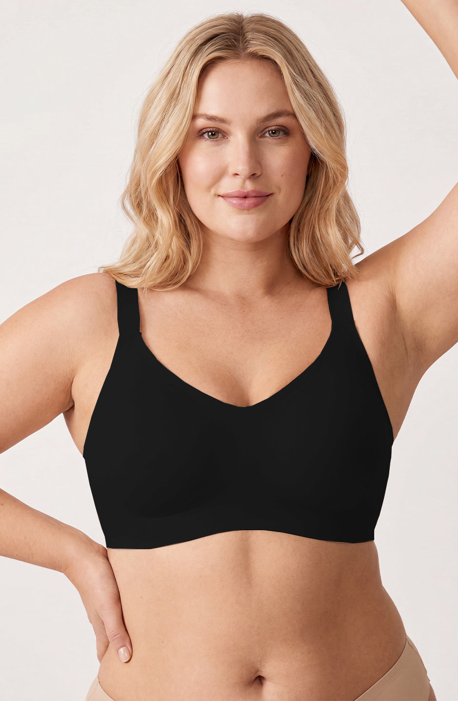 Curveins Ruffle Jelly Bra No Underwire Seamless Push Up Support Comfortable Wireless Everyday Bra