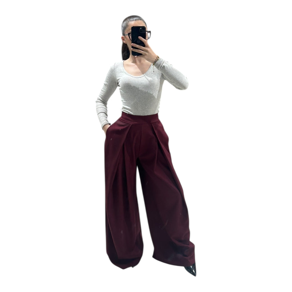 Women's Chic, Modern, High-Waisted, Flowy, Oversized Wide-Leg Trousers