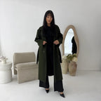 Womens Trench Belted Buttoned Coat