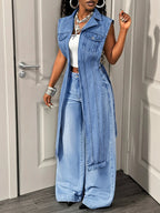 Women's Sleeveless Denim Jacket Jean Vest