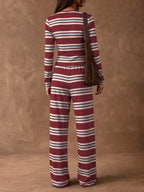 Women's Striped Knit Two-Piece Set