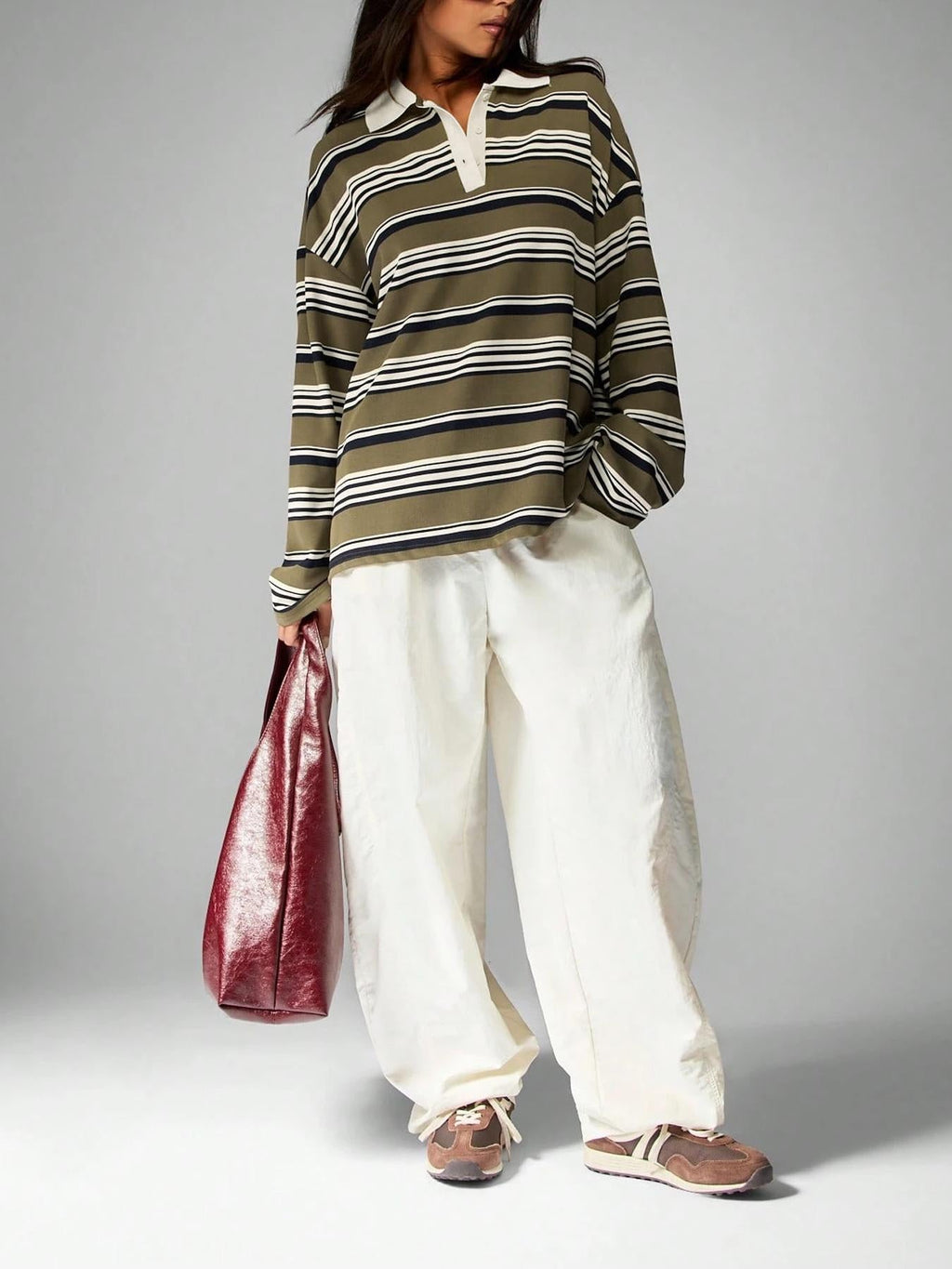 Vintage Striped Collared T-Shirt