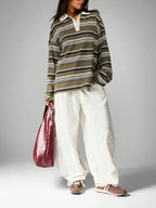 Vintage Striped Collared T-Shirt