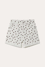 Women's stretch high-waisted rolled-up denim shorts