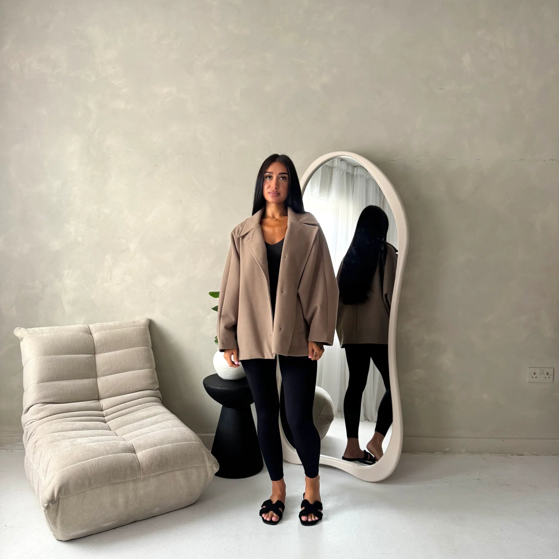 Ladies Collar Batwing Pocket Lined Jacket