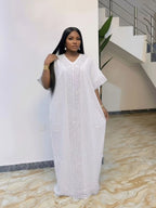 Women's Islamic Clothing Rhinestone Loose Boubou Kaftan Dress