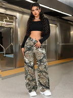 Women's Leopard Print Wide-Leg Oversized Pants