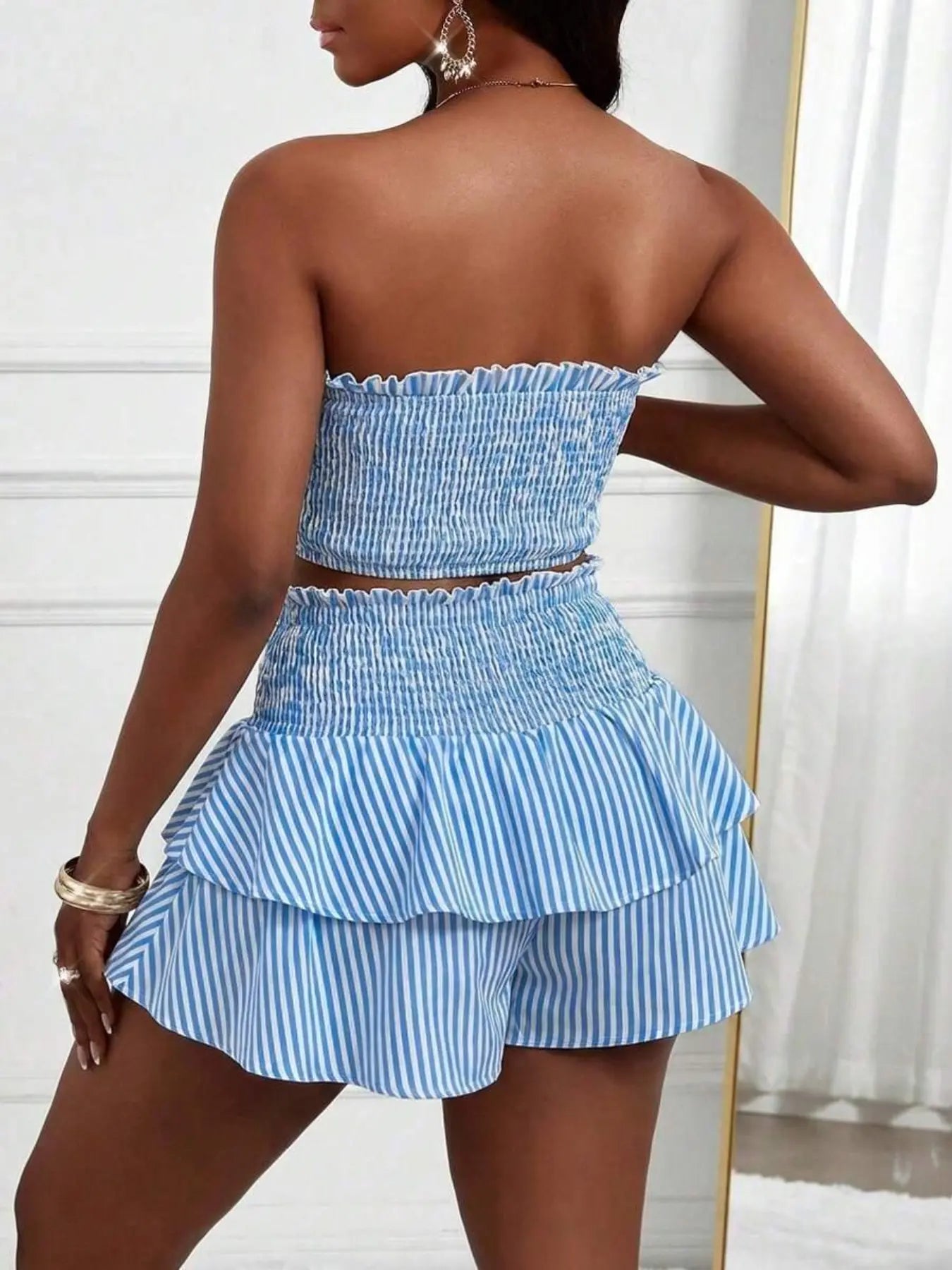 Women's cropped vest and mini skirt set