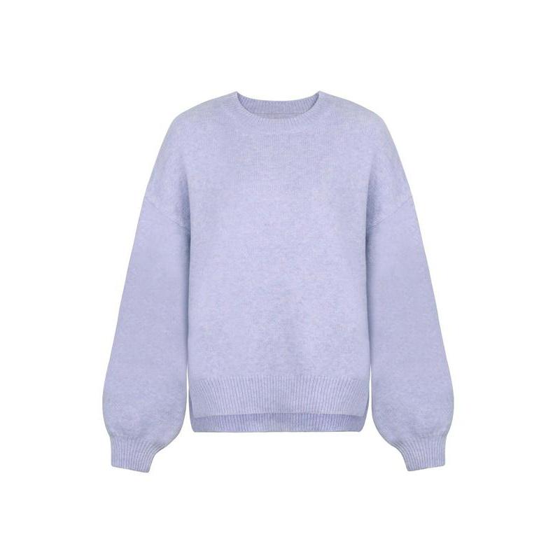 Women's Drop Shoulder Split Hem Sweater, Casual Long Sleeve Round Neck Jumper, Women's Knitwear Top for Fall & Winter, Sweaters for Women