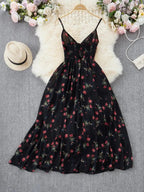 Women's floral print camisole dress, casual boho A-line dress for beach and vacation, women's summer dress