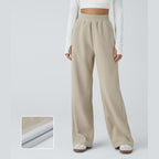 High Waisted Side Pocket Straight Leg Mop Corduroy Casual Pants
