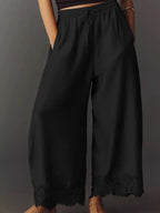 Women's Casual Pocket Elastic Waist Long Pants