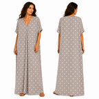 Robe Longue Oversize Femme à Pois Coupe Fluide Chic Été