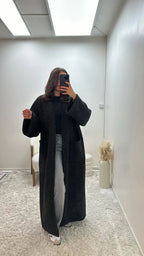 Oversized Coat Straight Fit with Two Pockets for Women